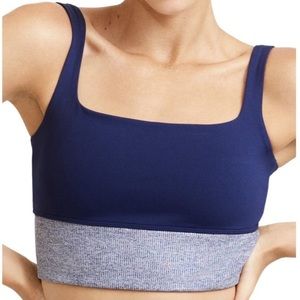 ELEVEN BY VENUS WILLIAMS K-SWISS ALL THAT SHIMMERS TANK CROP BRA ADMIRAL NAVY BL
